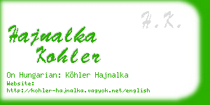 hajnalka kohler business card
