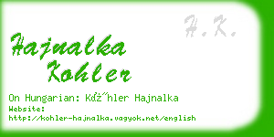 hajnalka kohler business card